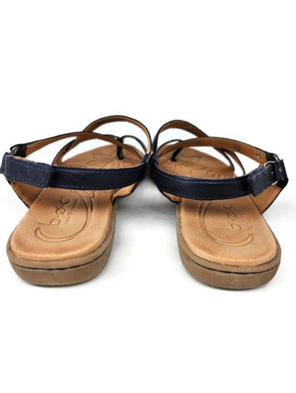 b.o.c. Born Navy Blue Strappy Toe-Post Slingback Flat Sandals - Picture 9 of 11